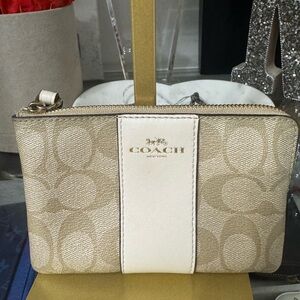 Coach Cream Wallet with Signature Monogram